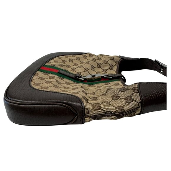 Gucci Monogram Jackie-O Dark Brown Hobo Shoulder Bag - Picture 5 of 10